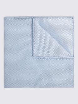Moss Silk Semi-Plain Pocket Square, Sky
