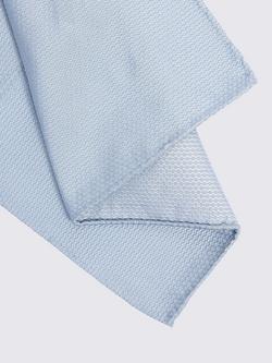 Moss Silk Semi-Plain Pocket Square - view 2, Sky