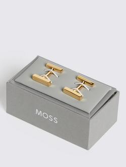 Moss Bar Cufflinks, Gold - view 2, Gold