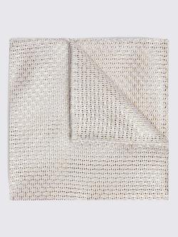Moss Grenadine Silk Pocket Square, Beige