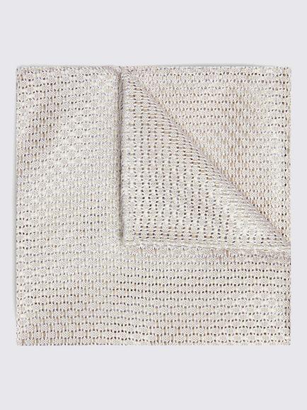 Moss Italian Silk Grenadine Pocket Square, Champagne