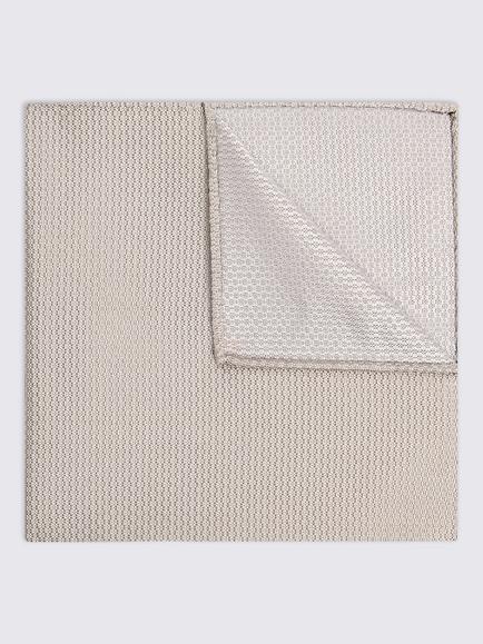 Moss Silk Semi-Plain Pocket Square, Champagne