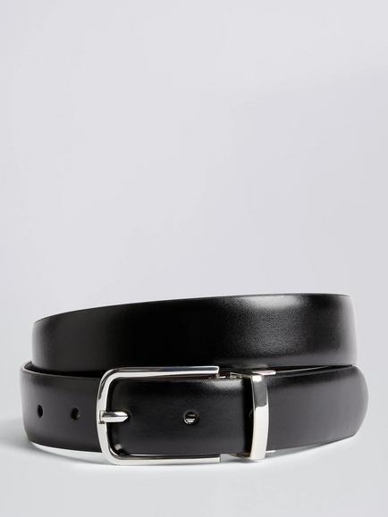 Moss Reversible Leather Belt, Black/Dark Brown