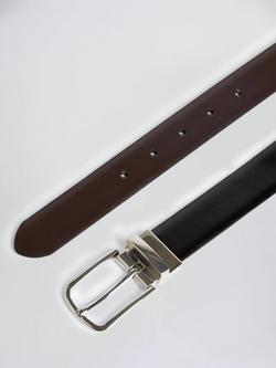 Moss Reversible Leather Belt - view 2, Black/Dark Brown