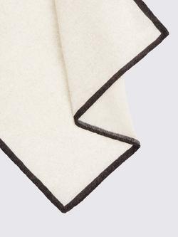 Moss Wool Border Pocket Square, Chocolate - view 2, Chocolate