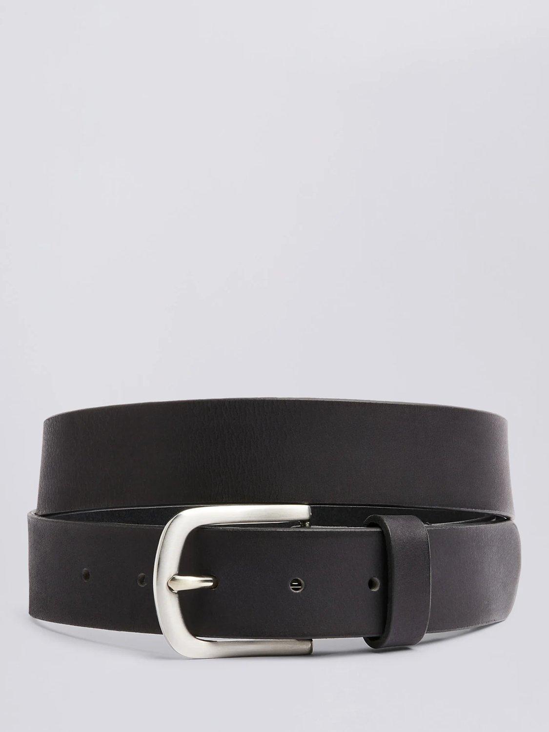 Product image 1 of 2, which shows Moss Leather Belt, Black, S