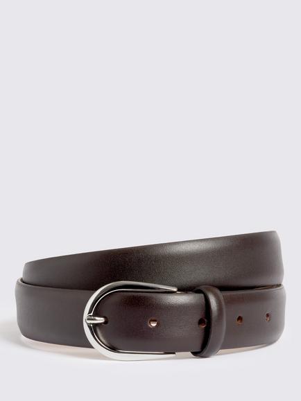 Moss Italian Leather Belt, Brown