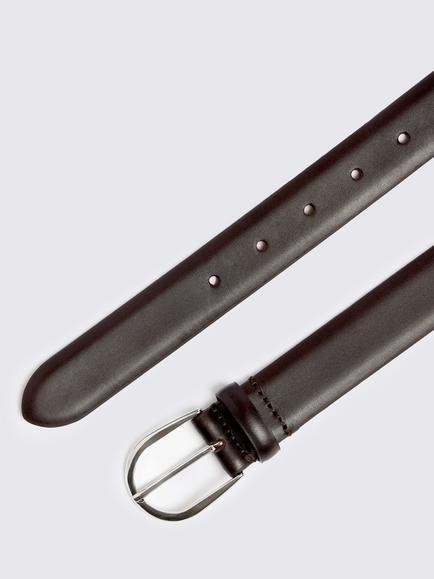 Moss Italian Leather Belt - view 2, Brown