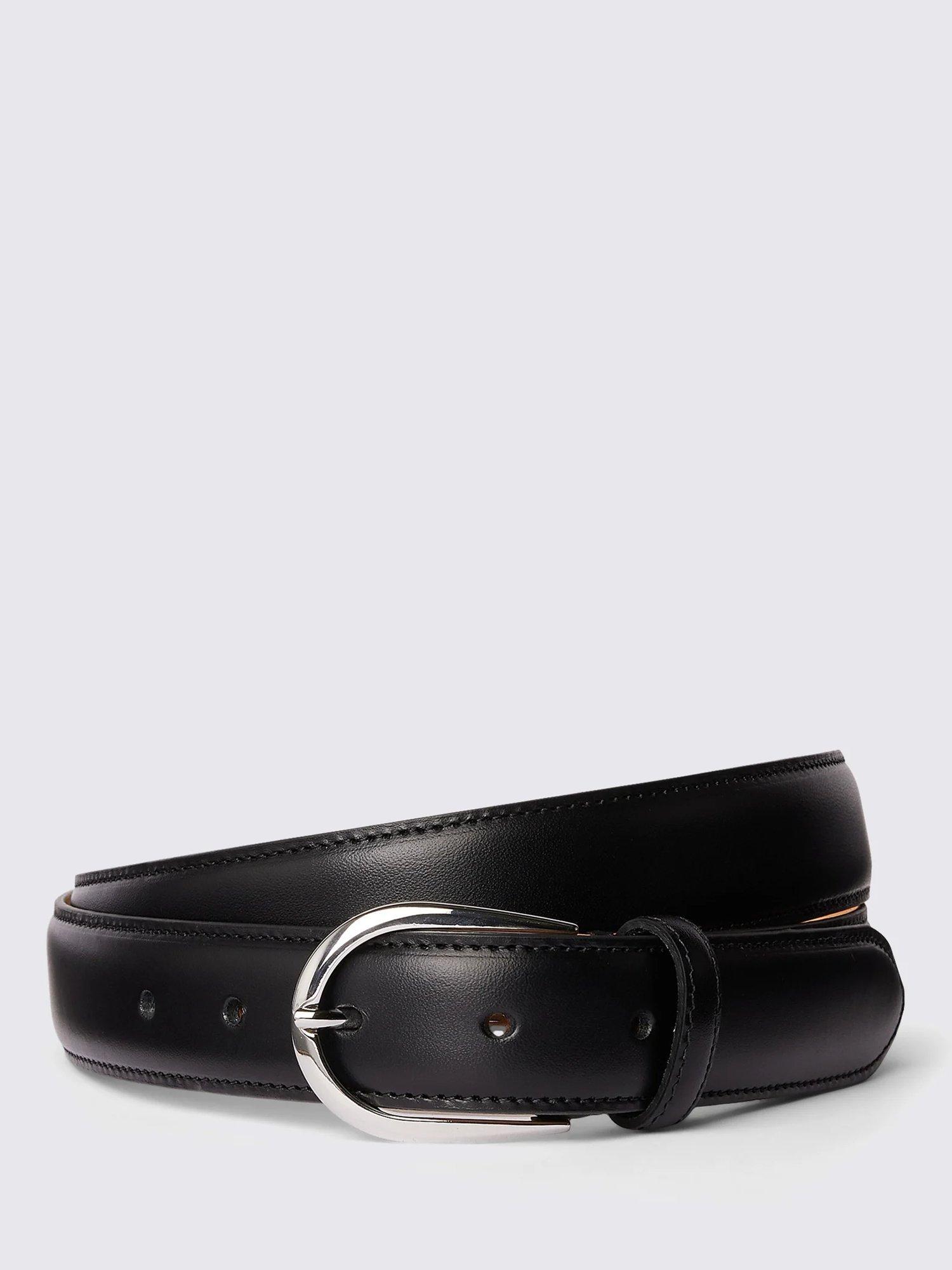 Product image 1 of 3, which shows Moss Leather Belt, Black, 30R