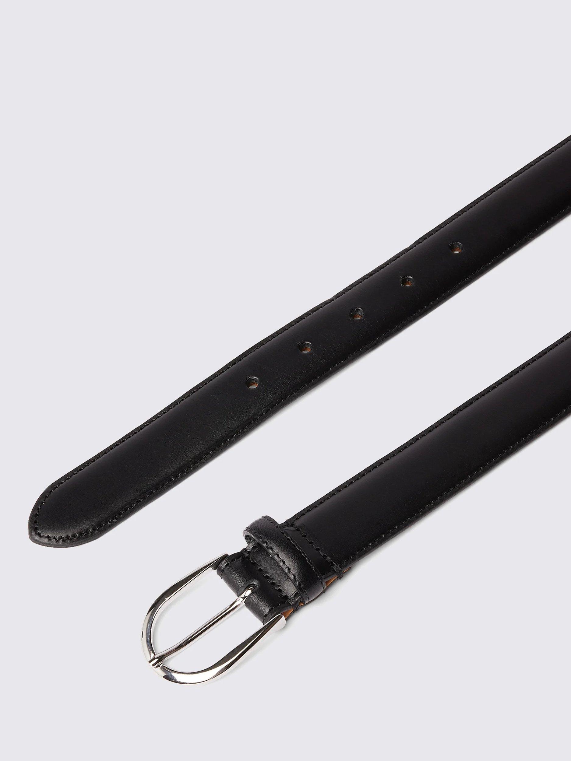 Product image 2 of 3, which shows Moss Leather Belt, Black, 30R