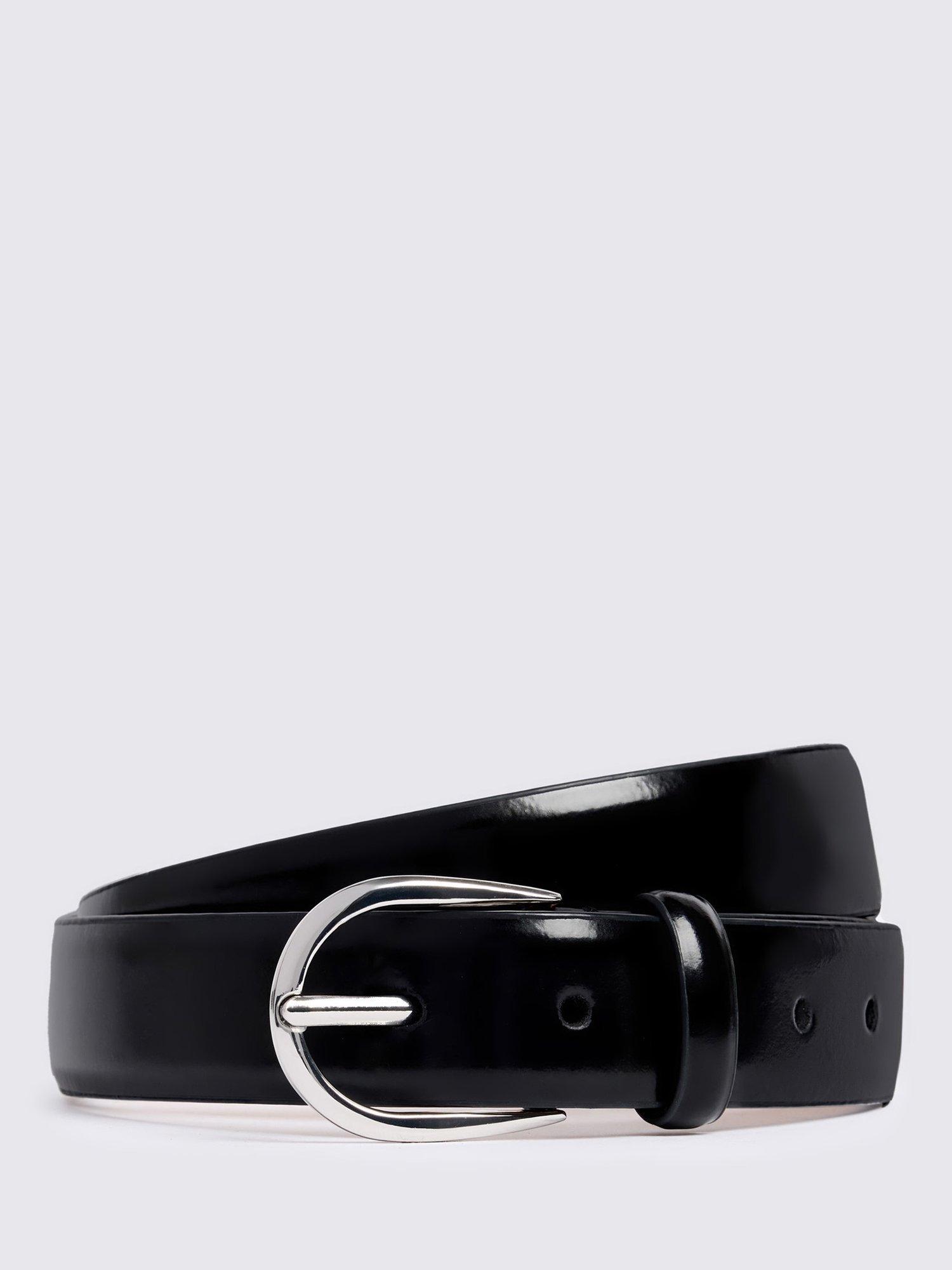 Product image 1 of 2, which shows Moss Patent Leather Belt, Black, 30R