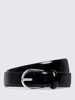 Moss Patent Leather Belt, Black, Black