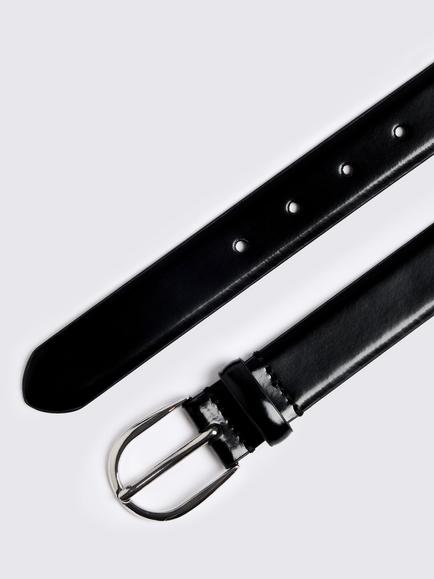 Moss Highshine Leather Belt, Black - view 2, Black
