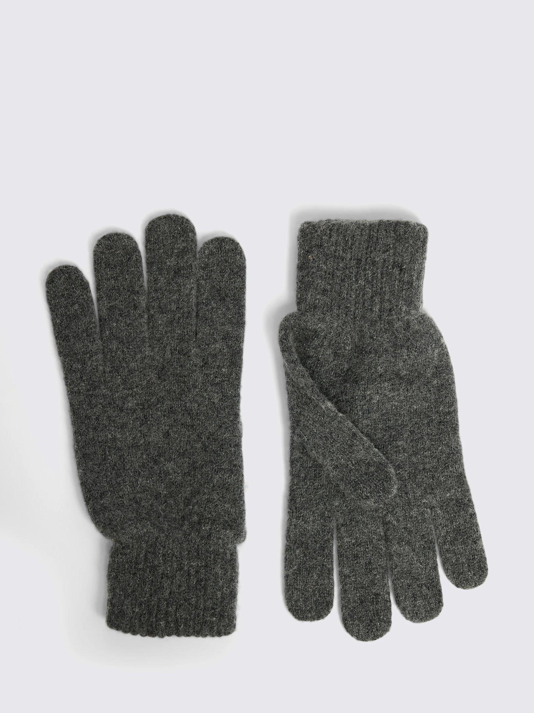 Product image 1 of 2, which shows Moss Lambswool Cashmere Blend Gloves, Grey, One Size