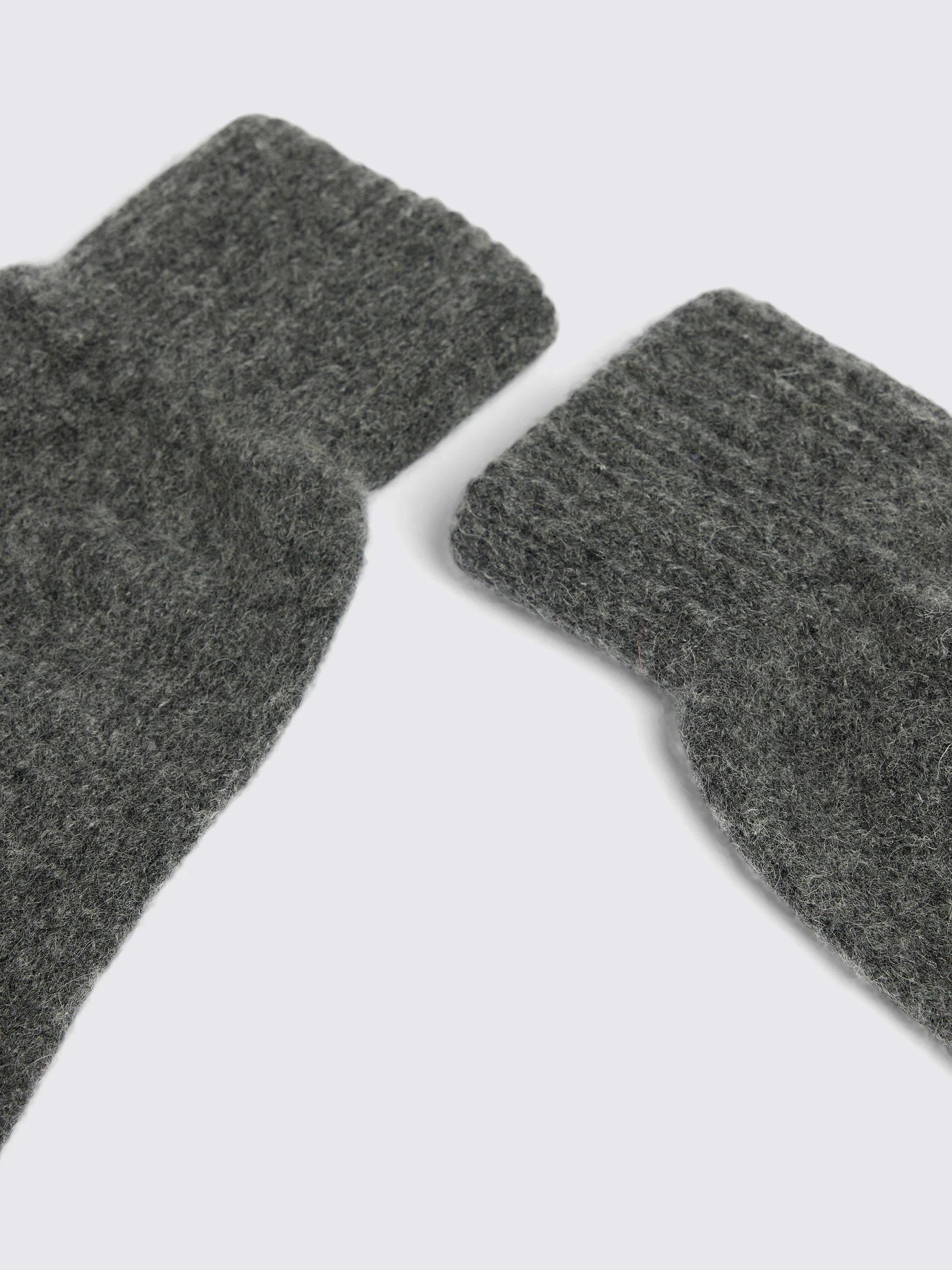 Product image 2 of 2, which shows Moss Lambswool Cashmere Blend Gloves, Grey, One Size