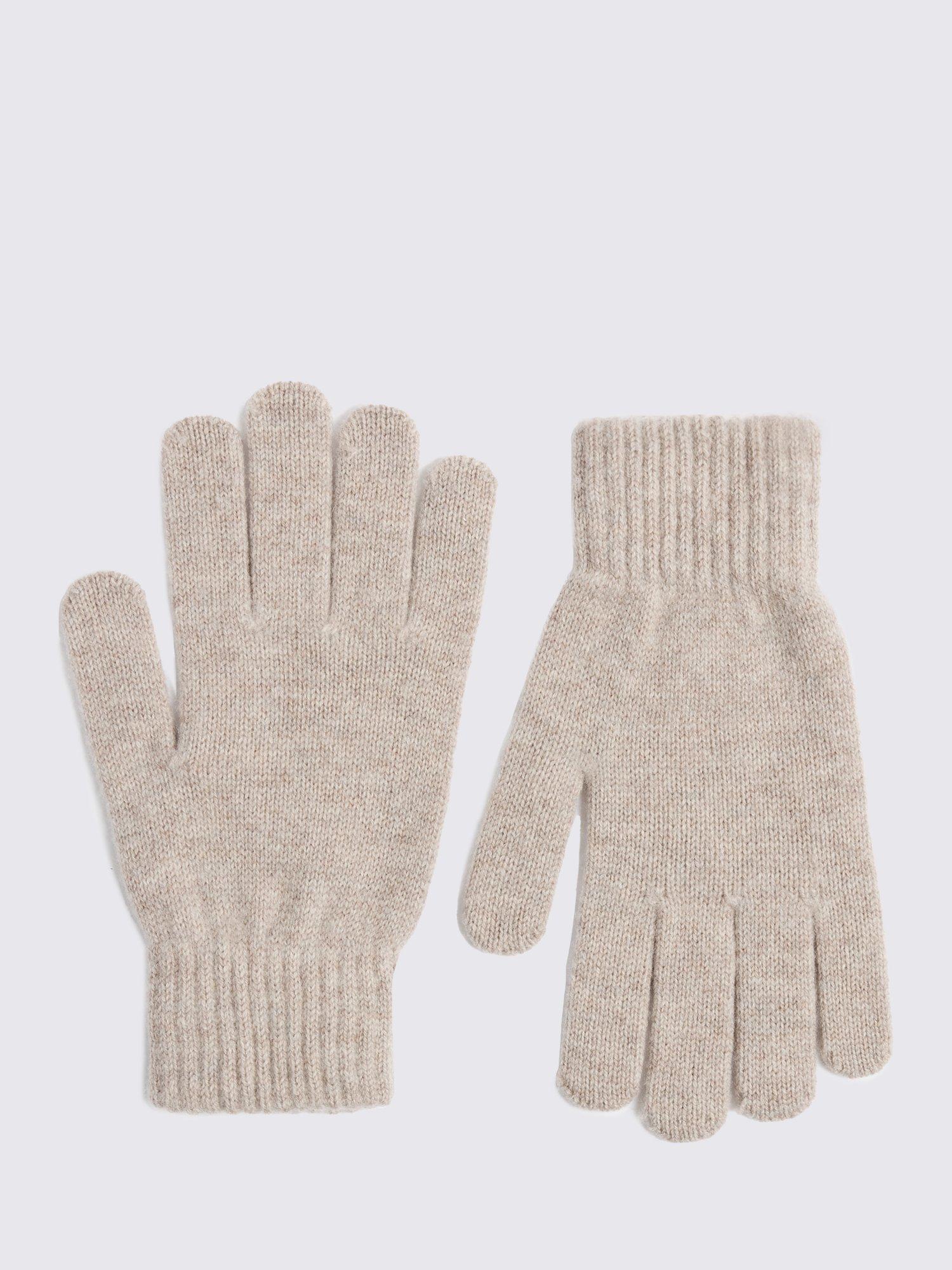 Product image 1 of 2, which shows Moss Wool Cashmere Blend Gloves, Beige, One Size