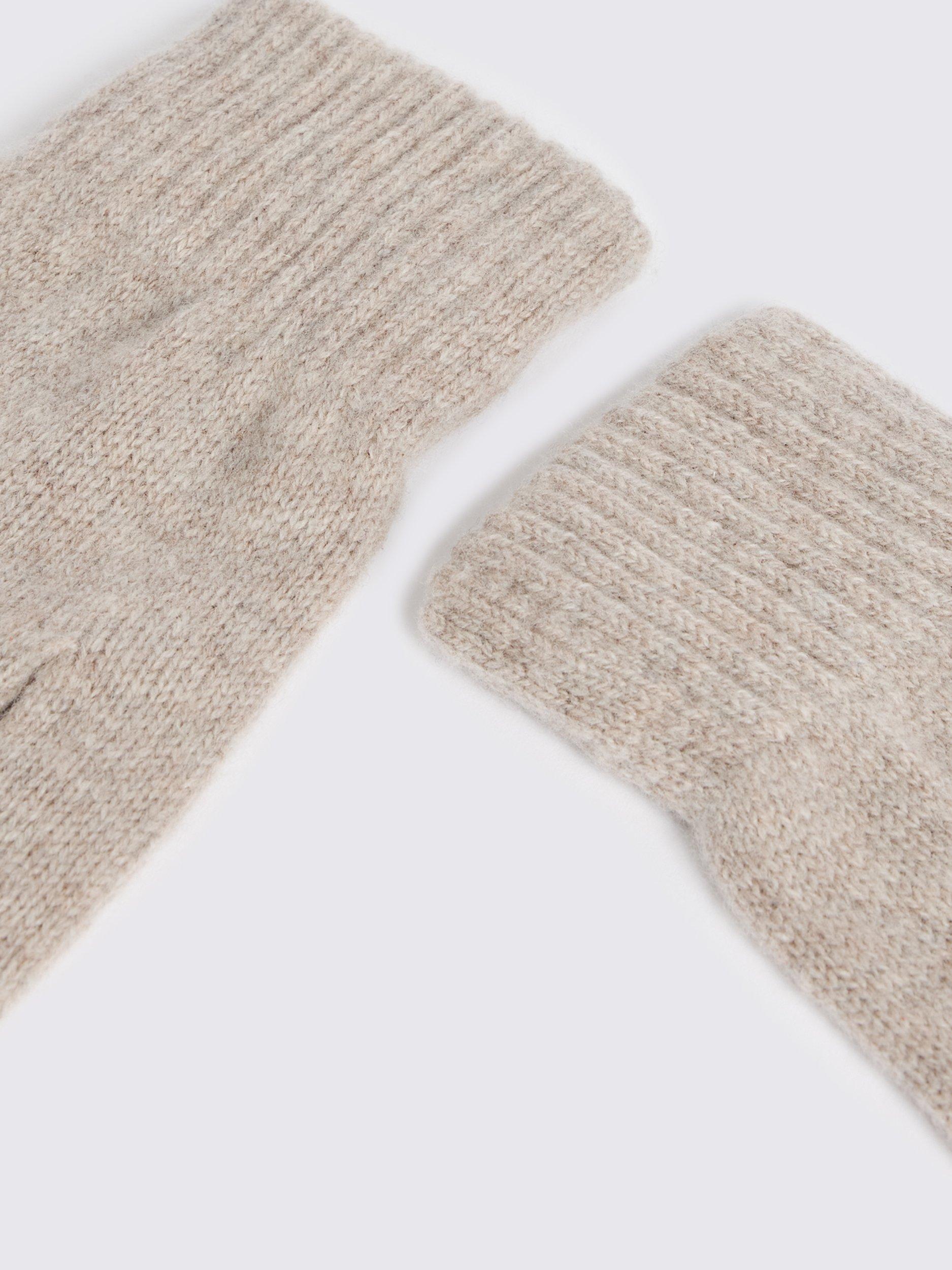 Product image 2 of 2, which shows Moss Wool Cashmere Blend Gloves, Beige, One Size
