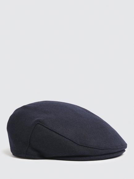Moss Melton Wool Flat Cap, Blue