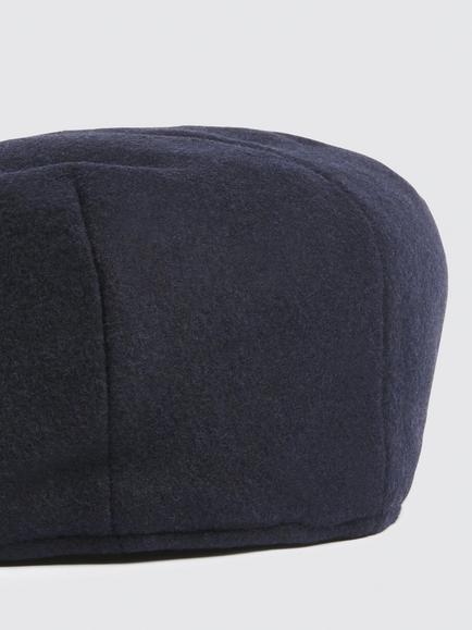 Moss Melton Wool Flat Cap - view 2, Blue