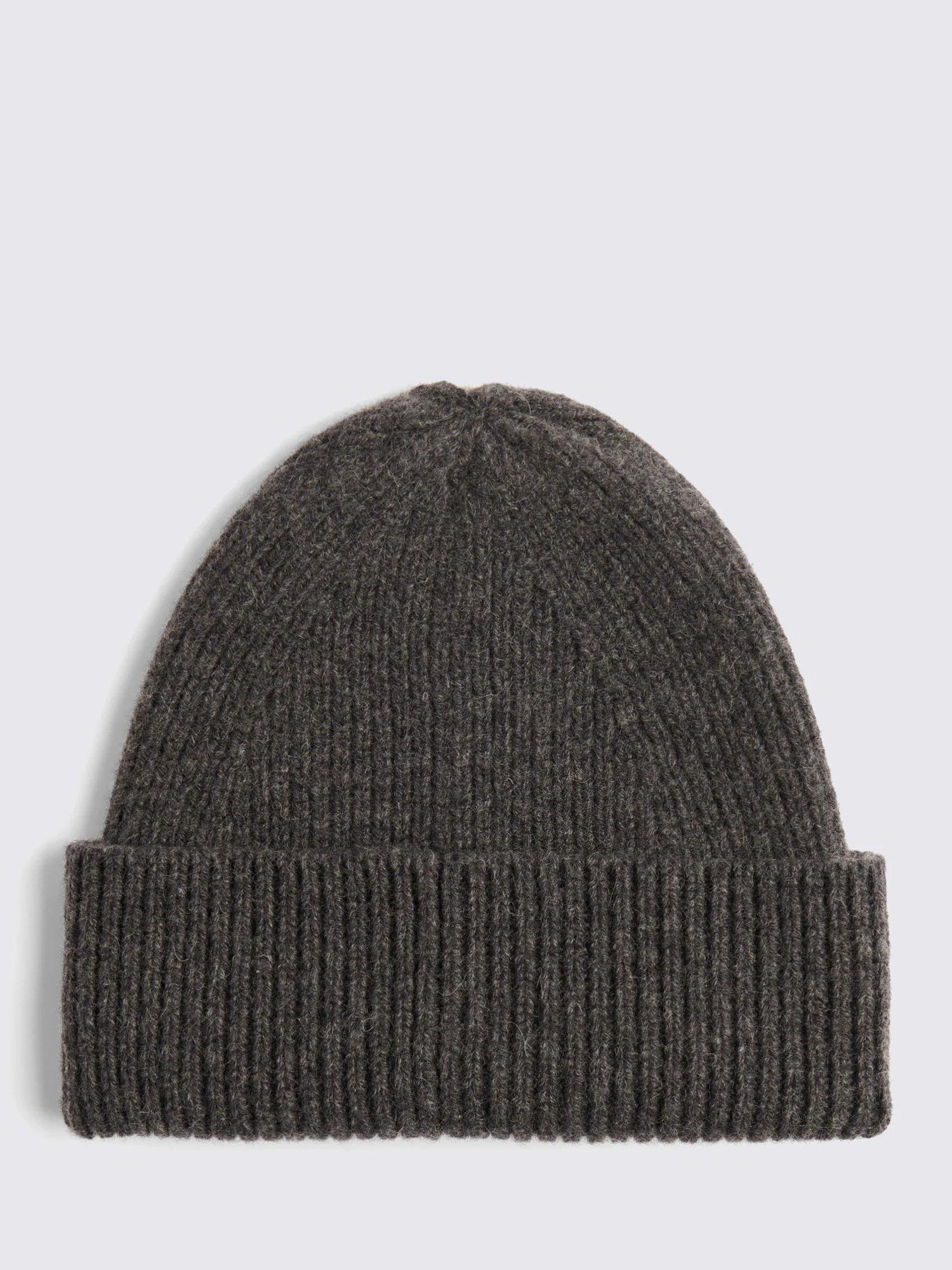 Product image 1 of 3, which shows Moss Wool Cashmere Blend Beanie, Charcoal
