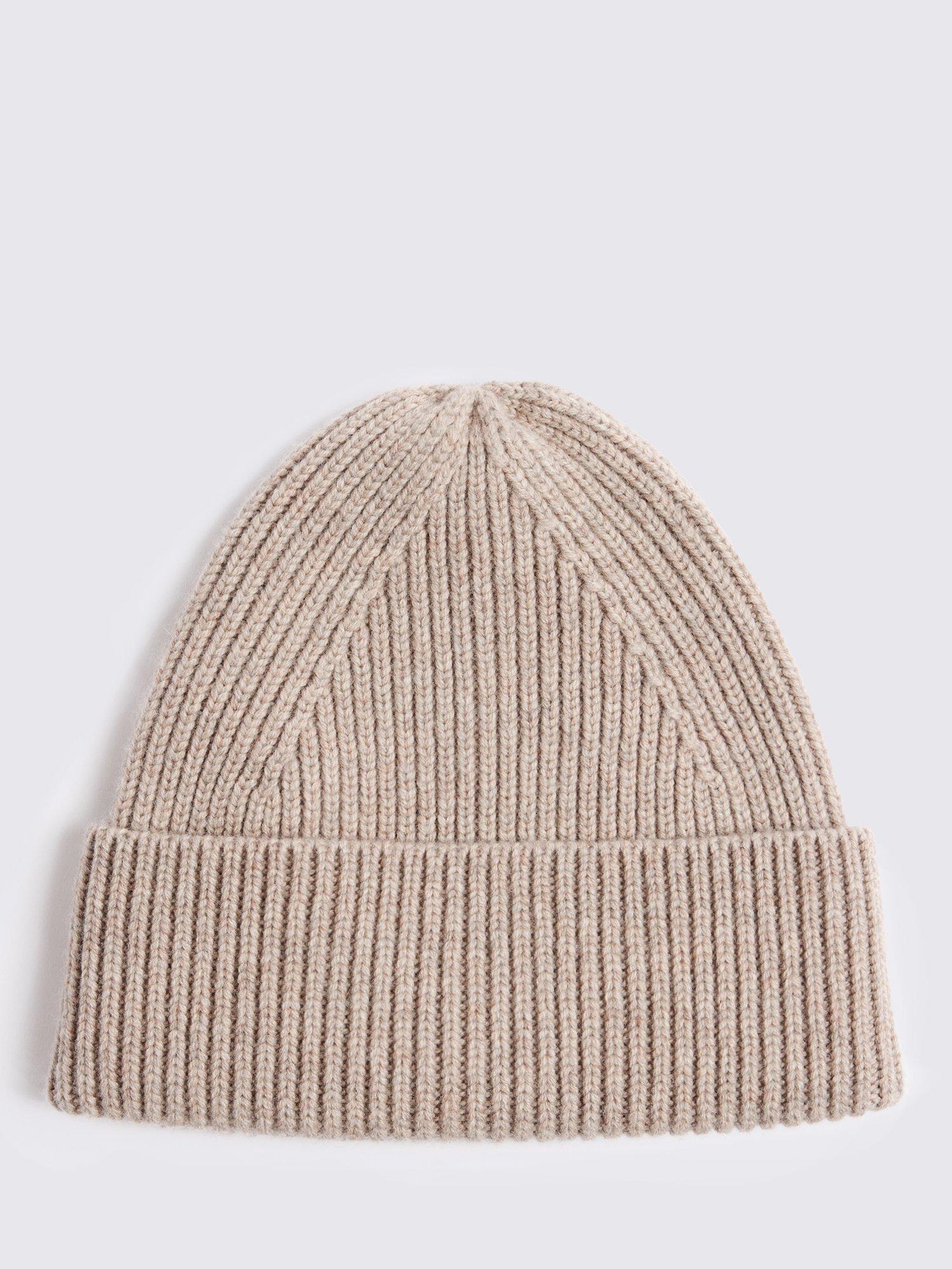 Product image 1 of 2, which shows Moss Wool Cashmere Blend Beanie, Taupe