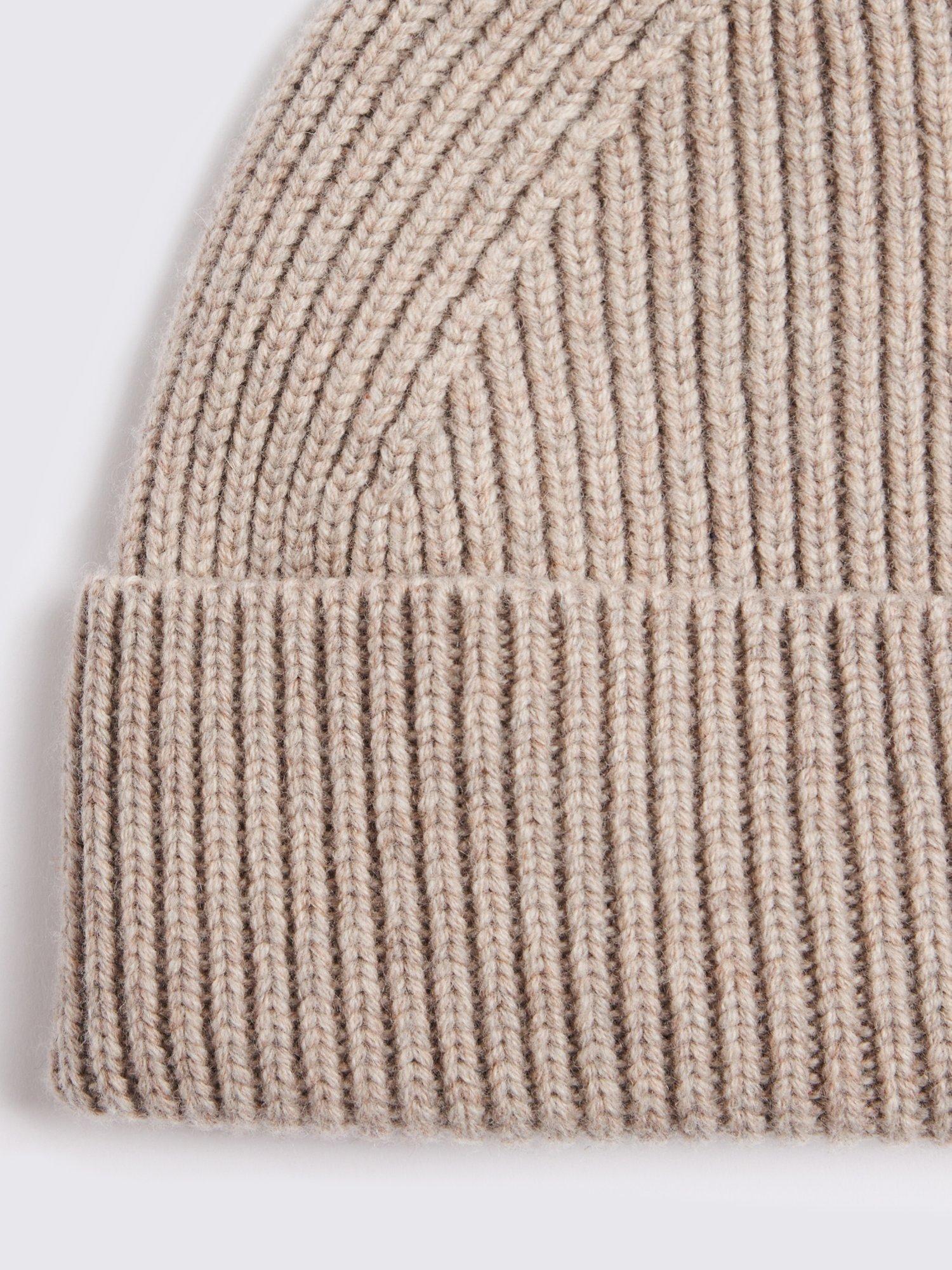 Product image 2 of 2, which shows Moss Wool Cashmere Blend Beanie, Taupe