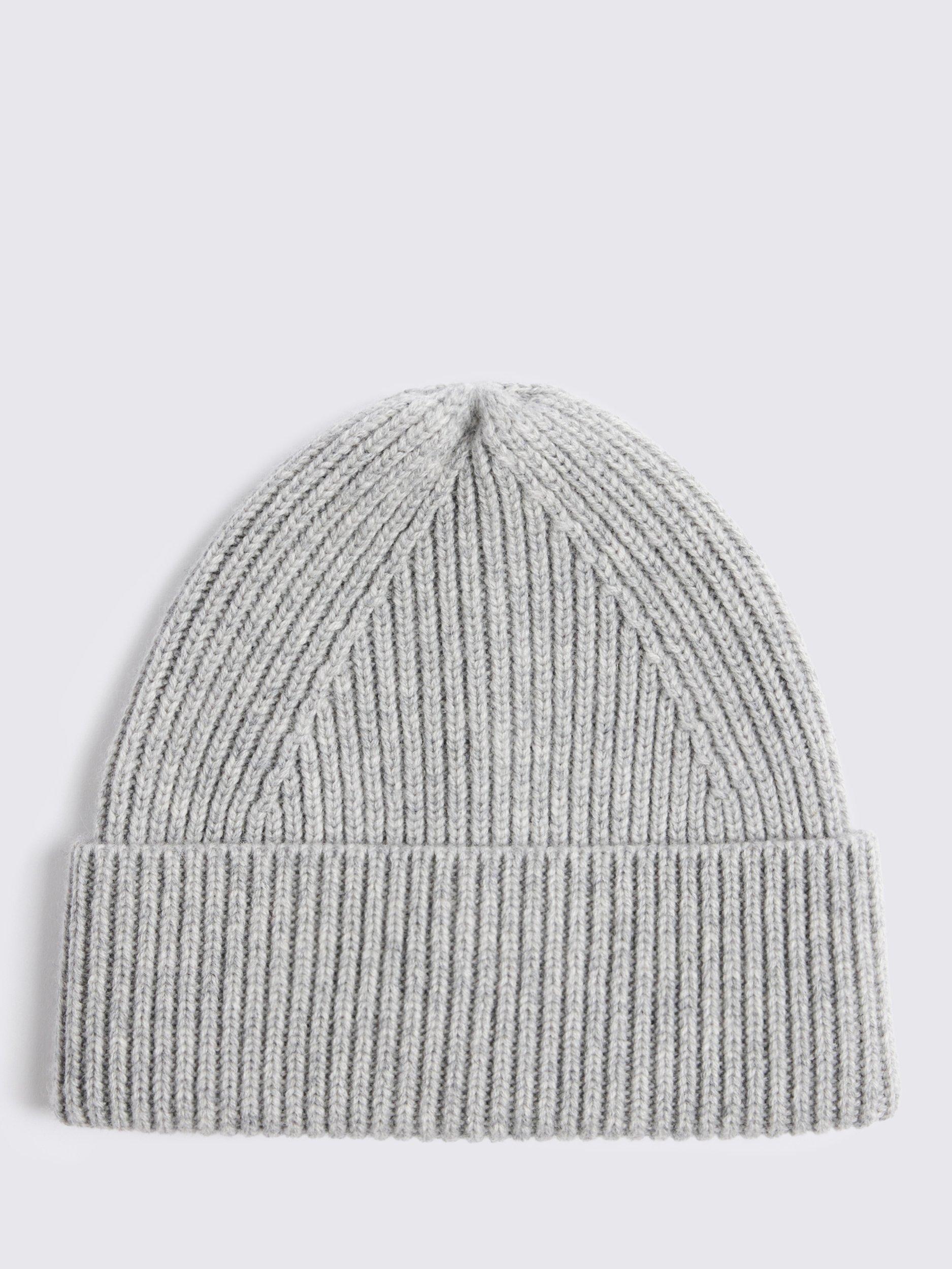 Product image 1 of 2, which shows Moss Wool Cashmere Blend Beanie, Light Grey