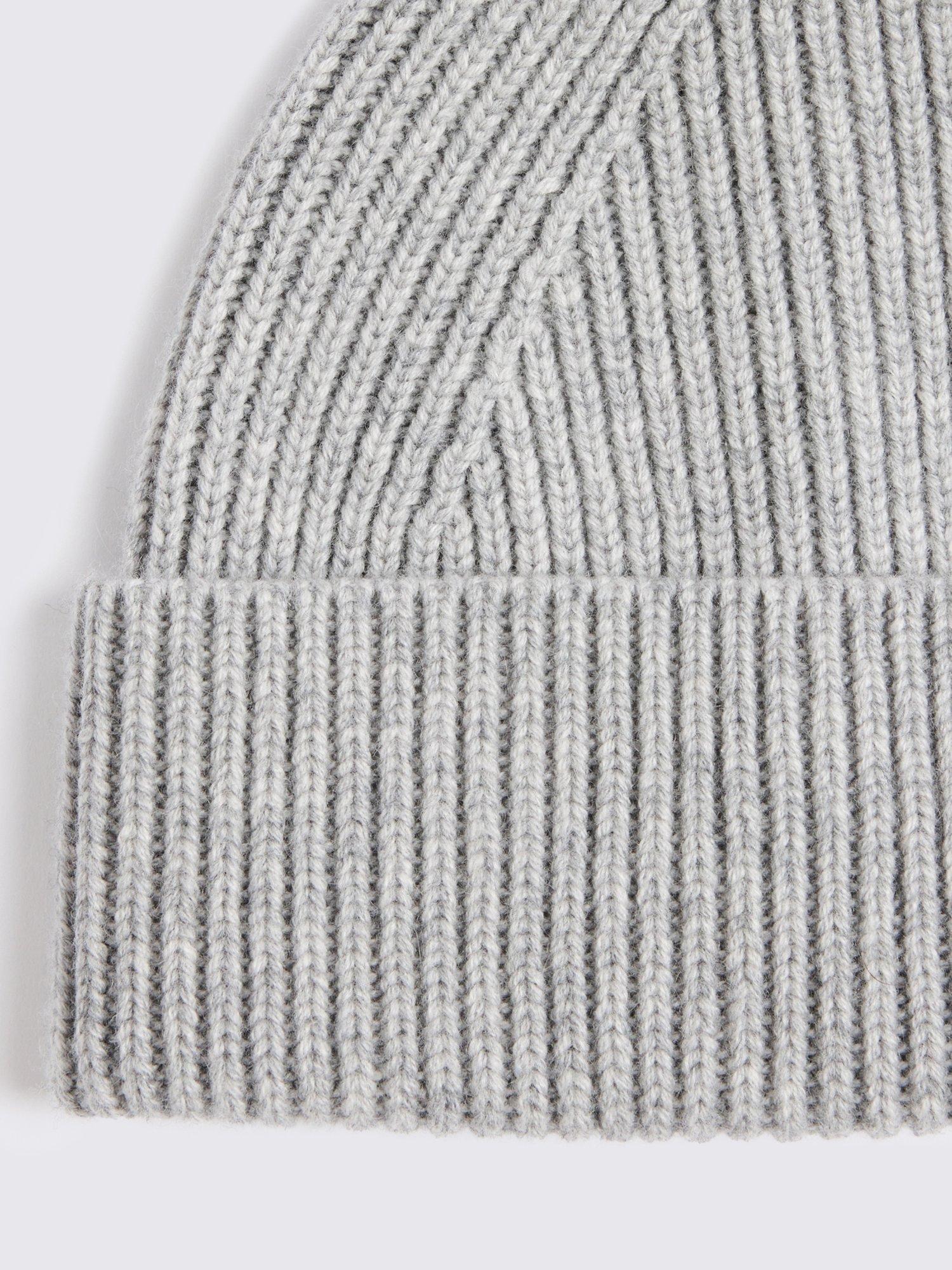 Product image 2 of 2, which shows Moss Wool Cashmere Blend Beanie, Light Grey