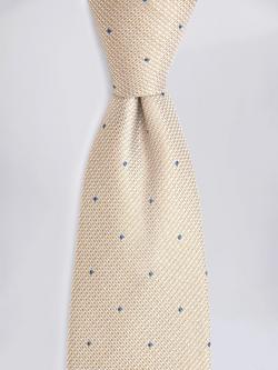 Moss Micro-Dot Silk Tie, Yellow - view 2, Yellow