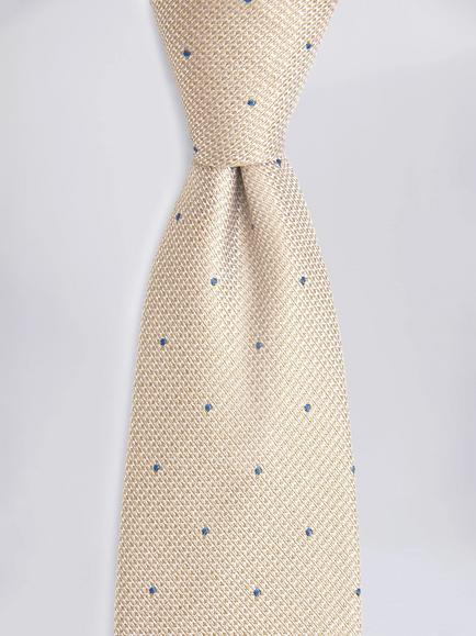 Moss Contrast Spot Silk Tie, Champagne - view 2, Champagne