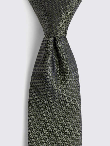 Moss Textured Tie - view 2, Olive
