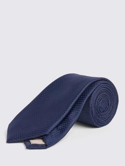 Moss Textured Weave Tie, Navy