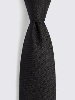 Moss Textured Weave Tie - view 2, Black