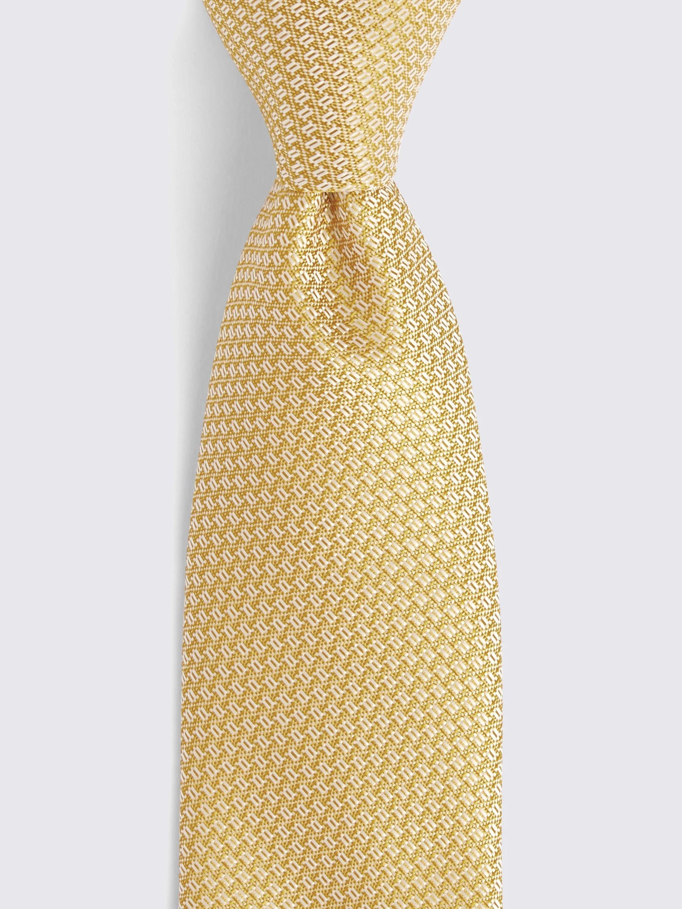 Product image 2 of 2, which shows Moss Textured Weave Tie, Ochre