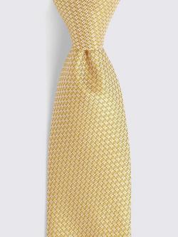 Moss Textured Weave Tie - view 2, Ochre