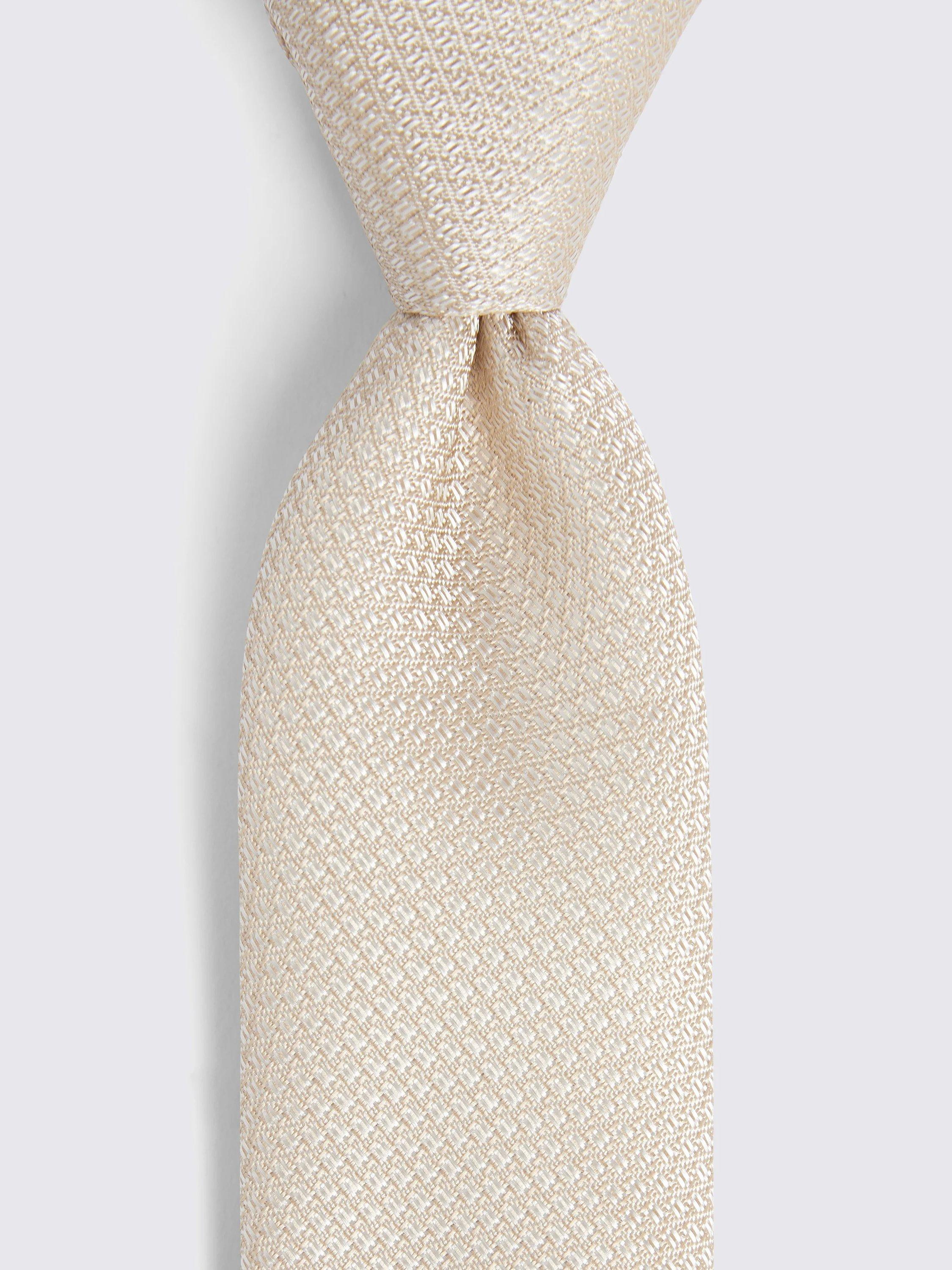 Product image 2 of 2, which shows Moss Textured Weave Tie, Champagne
