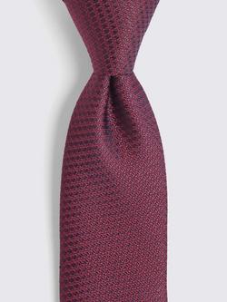 Moss Textured Weave Tie - view 2, Berry