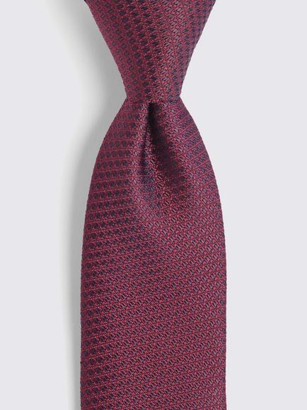 Moss Textured Tie - view 2, Berry