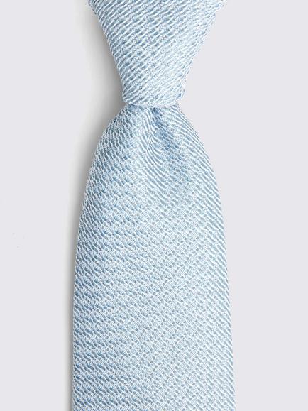 Moss Italian Silk Grenadine Tie - view 2, Sky