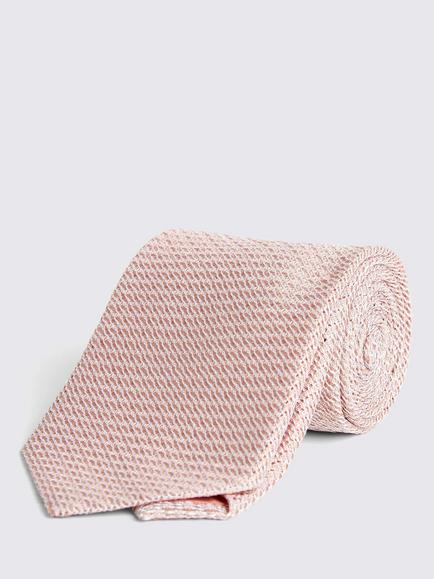 Moss Italian Silk Grenadine Tie, Dusty Pink