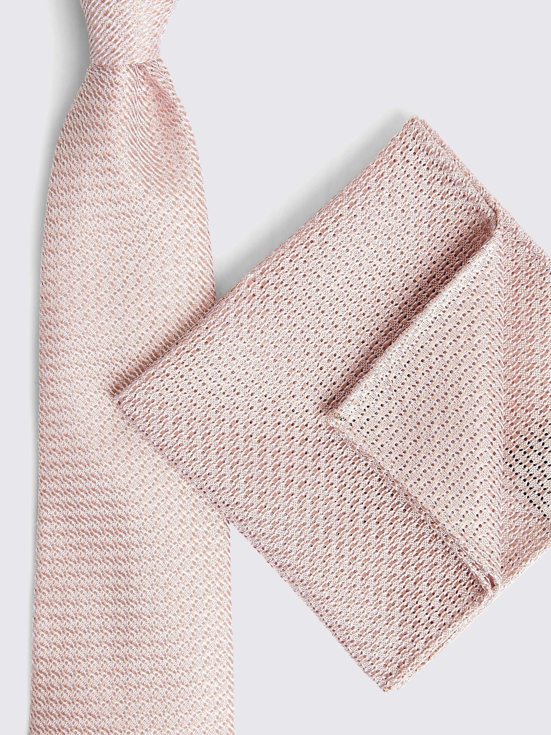 Product image 3 of 3, which shows Moss Grenadine Silk Tie, Dusty Pink