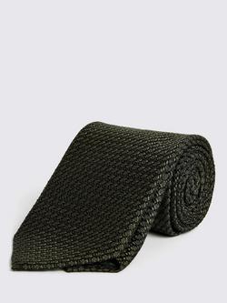 Moss Grenadine Silk Tie, Olive