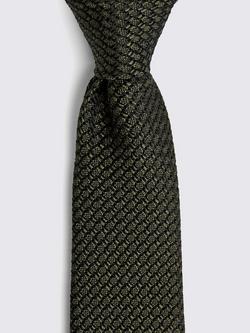Moss Grenadine Silk Tie - view 2, Olive