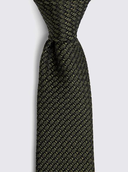 Moss Italian Silk Grenadine Tie - view 2, Olive