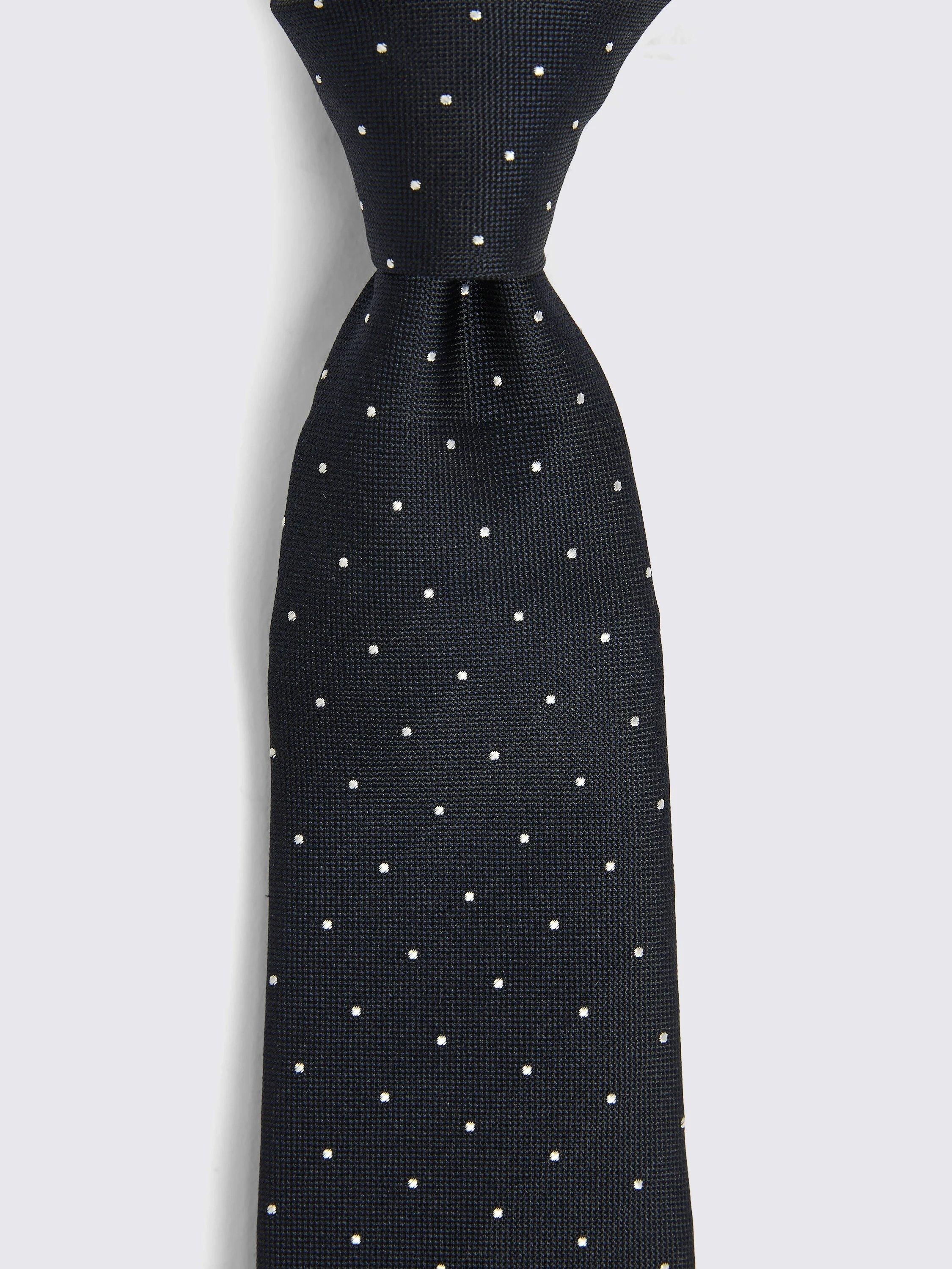 Product image 2 of 2, which shows Moss Pin Dot Silk Tie, Blue, One Size