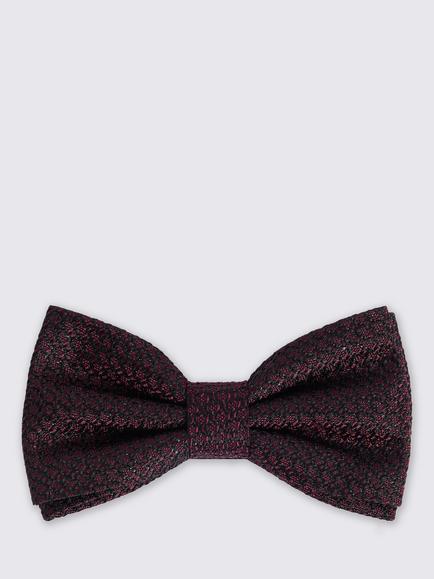 Moss Silk Grenadine Bow Tie, Black