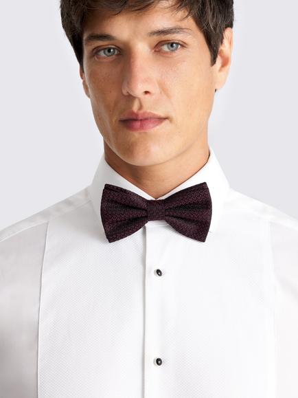 Moss Silk Grenadine Bow Tie - view 2, Burgundy