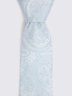 Moss Paisley Silk Tie - view 2, Sky