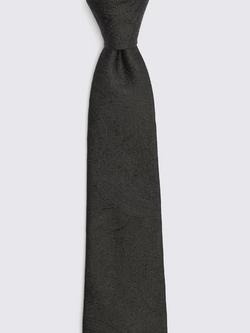 Moss Paisley Silk Tie - view 2, Black