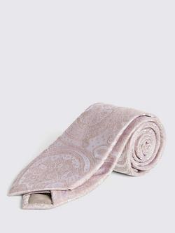 Moss Paisley Silk Tie, Pink